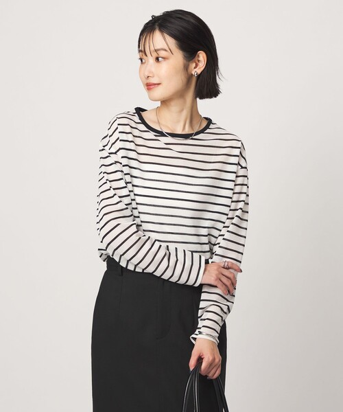 green label relaxing(グリーンレーベルリラクシング)の「シアー ロングスリーブ プルオーバー カットソー(Tシャツ/カットソー・レディース・ブラック/その他1/その他2/その他3・FREE)」の10枚目の写真