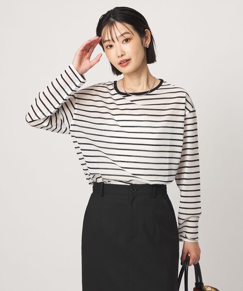 green label relaxing(グリーンレーベルリラクシング)の「シアー ロングスリーブ プルオーバー カットソー(Tシャツ/カットソー・レディース・ブラック/その他1/その他2/その他3・FREE)」の11枚目の写真