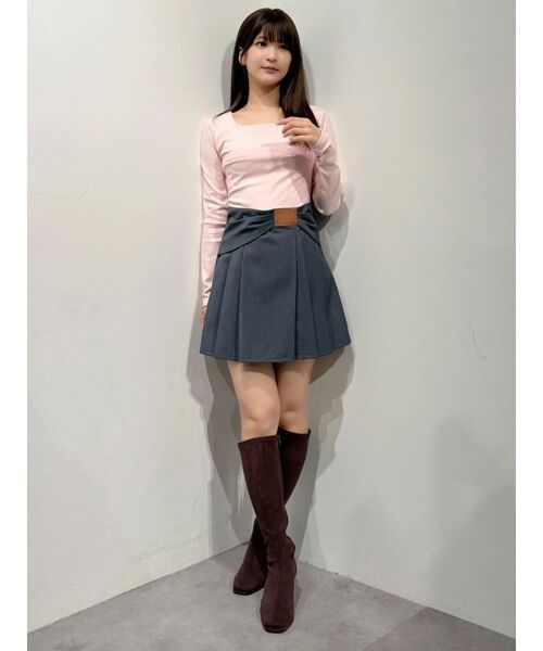 MERCURYDUO(マーキュリーデュオ)の「サイドドレーププリーツミニスカート(スカート・レディース・ブラウン/チャコールグレー・MEDIUM/SMALL)」の10枚目の写真