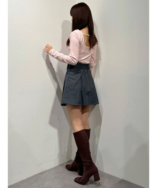 MERCURYDUO(マーキュリーデュオ)の「サイドドレーププリーツミニスカート(スカート・レディース・ブラウン/チャコールグレー・MEDIUM/SMALL)」の11枚目の写真