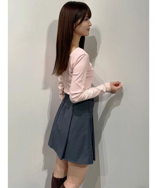 MERCURYDUO(マーキュリーデュオ)の「サイドドレーププリーツミニスカート(スカート・レディース・ブラウン/チャコールグレー・MEDIUM/SMALL)」の13枚目の写真