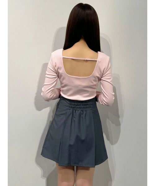 MERCURYDUO(マーキュリーデュオ)の「サイドドレーププリーツミニスカート(スカート・レディース・ブラウン/チャコールグレー・MEDIUM/SMALL)」の14枚目の写真