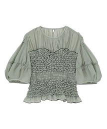 CLANE(�N���l)�́yCLANE/�N���l�zCOLOR STITCHED SHIRRING TOPS/�J���[�X�e�B�b�`�V���[�����O�g�b�v(T�V���c/�J�b�g�\�[)