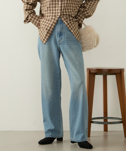 Aunely(オーネリー)の「【Aunely】やわらか美シルエットデニム<YOSOOIシリーズ>(デニムパンツ・レディース・ブラック/サックスブルー/インディゴブルー/ブルー・M/L/S)」の10枚目の写真