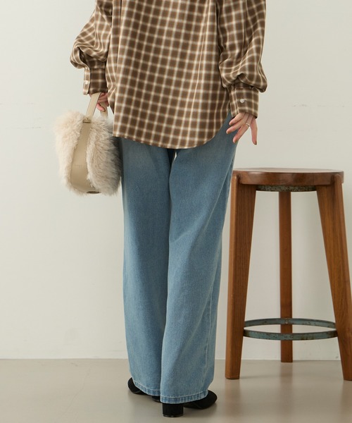 Aunely(オーネリー)の「【Aunely】やわらか美シルエットデニム<YOSOOIシリーズ>(デニムパンツ・レディース・ブラック/サックスブルー/インディゴブルー/ブルー・M/L/S)」の12枚目の写真