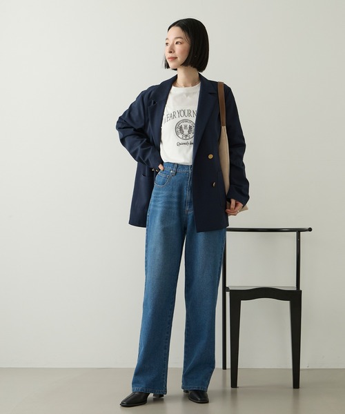 Aunely(オーネリー)の「【Aunely】やわらか美シルエットデニム<YOSOOIシリーズ>(デニムパンツ・レディース・ブラック/サックスブルー/インディゴブルー/ブルー・M/L/S)」の8枚目の写真
