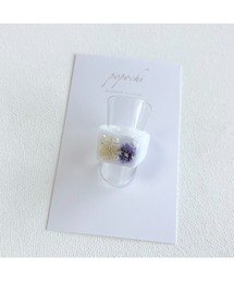 【popochi】指輪 レジン シンプル 大人 上品 リング デイリー ドライフラワー(MA)