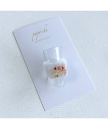 【popochi】指輪 レジン シンプル 大人 上品 リング デイリー ドライフラワー(MA)