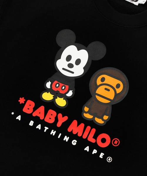 A BATHING APE（アベイシングエイプ）の「BAPE X DISNEY MICKEY MOUSE BABY MILO RELAXED FIT CREWNECK（スウェット・メンズ・グレー/ブラック・SMALL/LARGE/MEDIUM）」の6枚目の写真