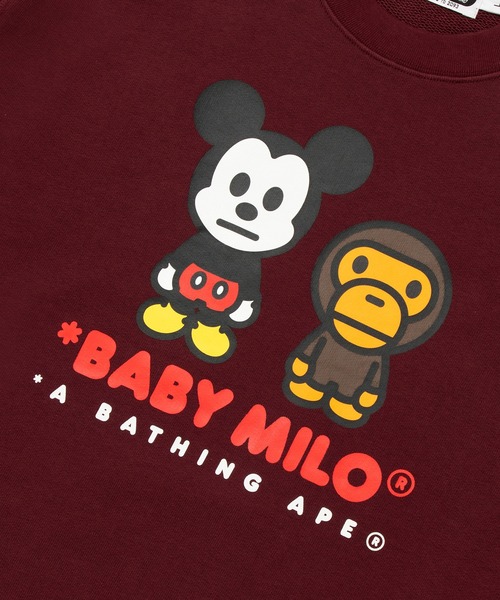 A BATHING APE（アベイシングエイプ）の「BAPE X DISNEY MICKEY MOUSE BABY MILO RELAXED FIT CREWNECK（スウェット・メンズ・グレー/ブラック・SMALL/LARGE/MEDIUM）」の8枚目の写真