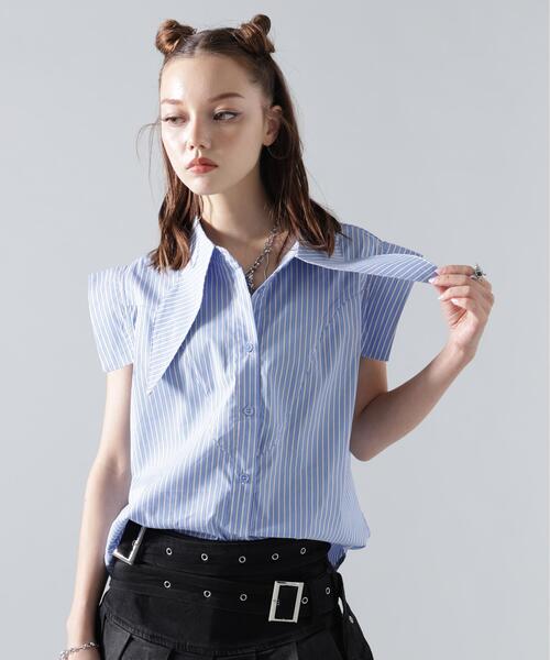 ROYAL FLASH(ロイヤルフラッシュ)の「MAVYTH/メヴィス/NO SLEEVE SHIRT(シャツ/ブラウス・レディース・ホワイト/ブルー・M/S)」の2枚目の写真