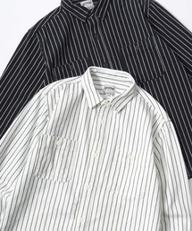 HOUSTON/ヒューストン Muji Stripe Viyella Shirt/ムジ ストライプ ビエラシャツ/ネルシャツ/レディース メンズ
