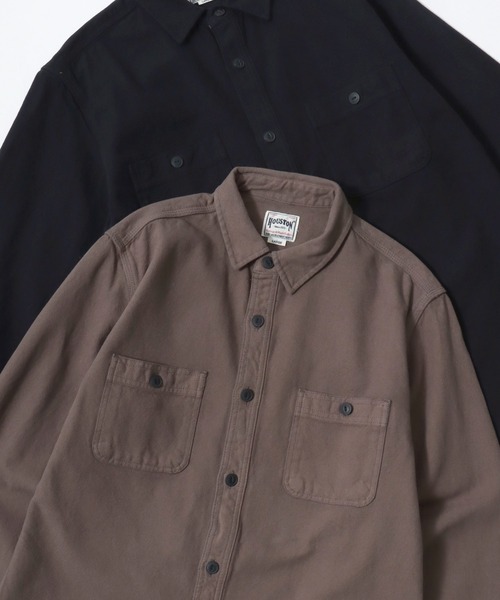 HOUSTON（ヒューストン）の「HOUSTON/ヒューストン Muji Stripe Viyella Shirt/ムジ ストライプ ビエラシャツ/ネルシャツ/レディース メンズ（シャツ/ブラウス・メンズ・ホワイト系その他/グレー/マスタード/ブラック/ネイビー/ブラック系その他/グレー系その他/ブルー系その他/グリーン系その他/オリーブ・M/L/XL）」の5枚目の写真
