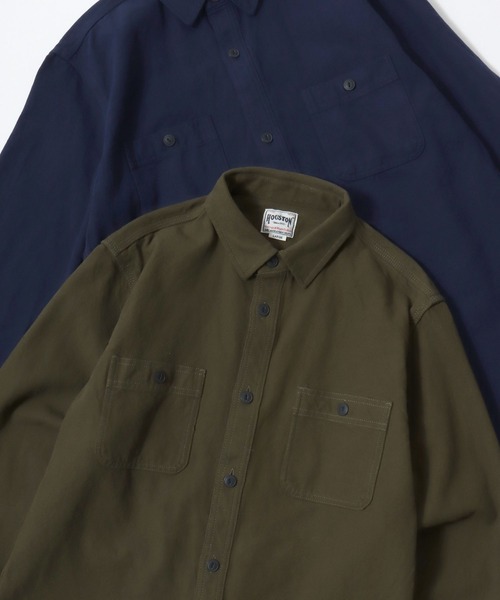 HOUSTON（ヒューストン）の「HOUSTON/ヒューストン Muji Stripe Viyella Shirt/ムジ ストライプ ビエラシャツ/ネルシャツ/レディース メンズ（シャツ/ブラウス・メンズ・ホワイト系その他/グレー/マスタード/ブラック/ネイビー/ブラック系その他/グレー系その他/ブルー系その他/グリーン系その他/オリーブ・M/L/XL）」の6枚目の写真