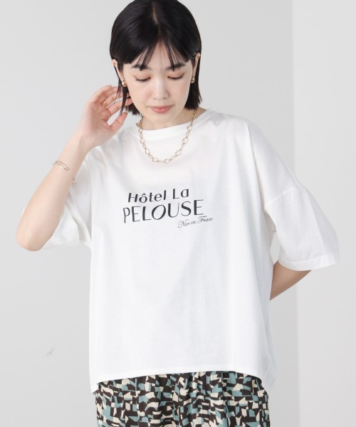 Bou Jeloud(ブージュルード)の「WシルケットロゴT(Tシャツ/カットソー・レディース・オフホワイト/A/ブラック・FREE)」の8枚目の写真