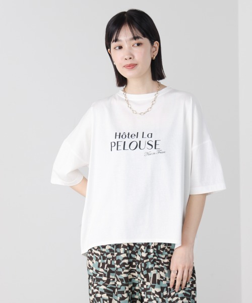 Bou Jeloud(ブージュルード)の「WシルケットロゴT(Tシャツ/カットソー・レディース・オフホワイト/A/ブラック・FREE)」の10枚目の写真