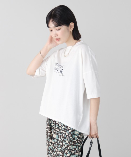 Bou Jeloud(ブージュルード)の「WシルケットロゴT(Tシャツ/カットソー・レディース・オフホワイト/A/ブラック・FREE)」の11枚目の写真