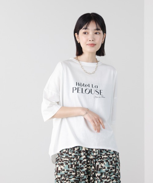 Bou Jeloud(ブージュルード)の「WシルケットロゴT(Tシャツ/カットソー・レディース・オフホワイト/A/ブラック・FREE)」の13枚目の写真
