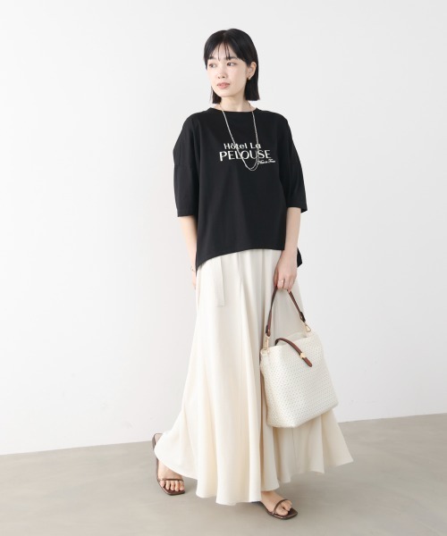Bou Jeloud(ブージュルード)の「WシルケットロゴT(Tシャツ/カットソー・レディース・オフホワイト/A/ブラック・FREE)」の17枚目の写真