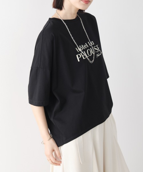 Bou Jeloud(ブージュルード)の「WシルケットロゴT(Tシャツ/カットソー・レディース・オフホワイト/A/ブラック・FREE)」の18枚目の写真