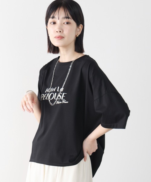 Bou Jeloud(ブージュルード)の「WシルケットロゴT(Tシャツ/カットソー・レディース・オフホワイト/A/ブラック・FREE)」の19枚目の写真