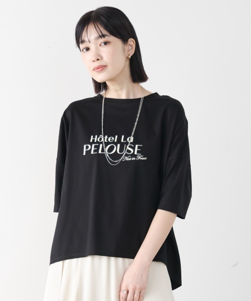 Bou Jeloud(ブージュルード)の「WシルケットロゴT(Tシャツ/カットソー・レディース・オフホワイト/A/ブラック・FREE)」の16枚目の写真