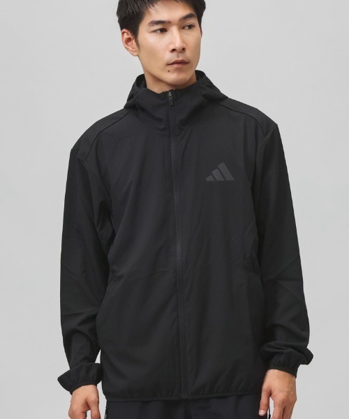 adidas(アディダス)の「アディダス adidas トレーニング ウーブン ジャケット(ナイロンジャケット・メンズ・ブラック・LL/3L/S/M/L)」の1枚目の写真