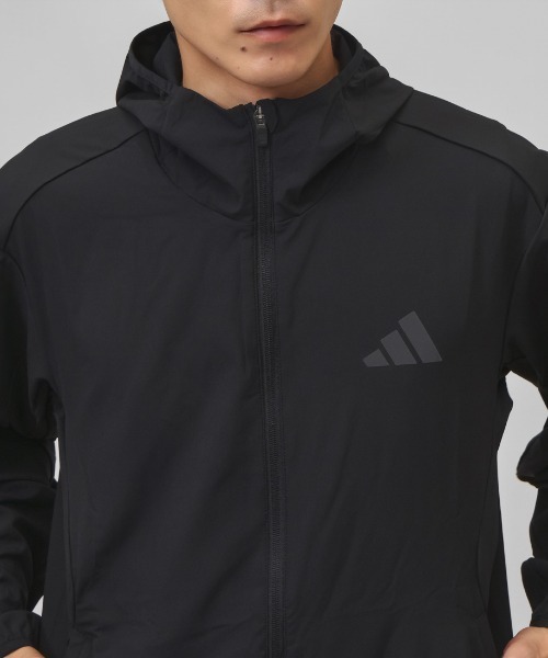 adidas(アディダス)の「アディダス adidas トレーニング ウーブン ジャケット(ナイロンジャケット・メンズ・ブラック・LL/3L/S/M/L)」の2枚目の写真