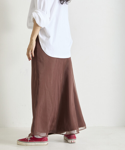 Freada（フリーダ）の「Freada/フリーダ オーガンジー サテン フレア スカート（スカート・レディース・ブラウン/レオパード・ONE SIZE）」の10枚目の写真