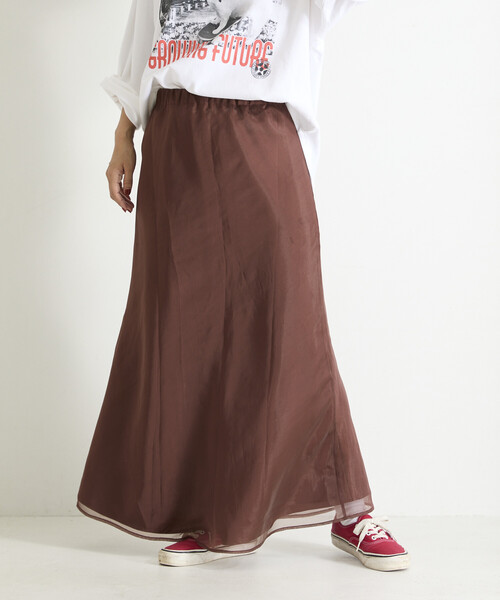 Freada（フリーダ）の「Freada/フリーダ オーガンジー サテン フレア スカート（スカート・レディース・ブラウン/レオパード・ONE SIZE）」の11枚目の写真