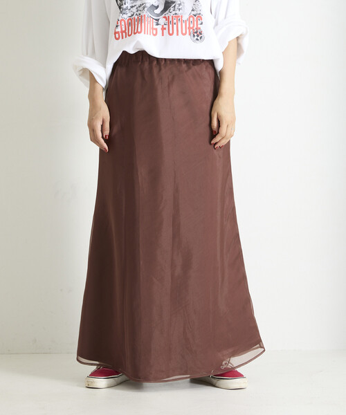 Freada（フリーダ）の「Freada/フリーダ オーガンジー サテン フレア スカート（スカート・レディース・ブラウン/レオパード・ONE SIZE）」の12枚目の写真