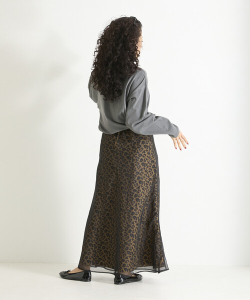Freada（フリーダ）の「Freada/フリーダ オーガンジー サテン フレア スカート（スカート・レディース・ブラウン/レオパード・ONE SIZE）」の16枚目の写真