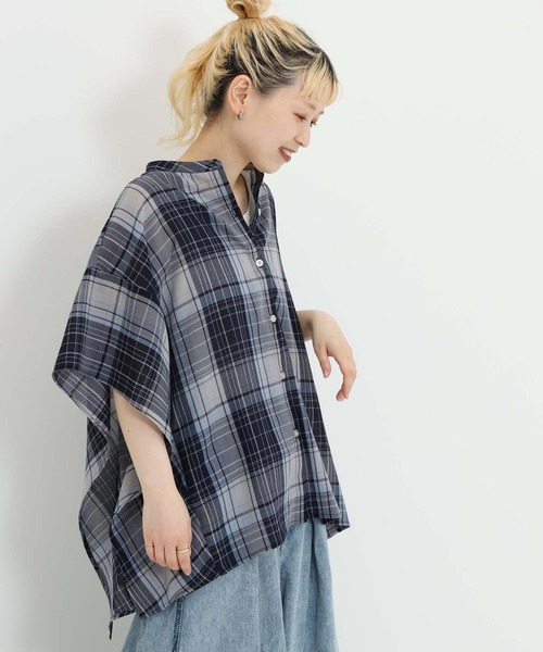 HEART MARKET(ハートマーケット)の「イージーケアースキッパーポンチョブラウス(シャツ/ブラウス・レディース・グレー/レッド/グリーン/ネイビー・FREE)」の4枚目の写真