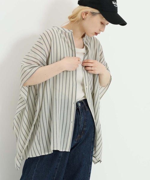 HEART MARKET(ハートマーケット)の「イージーケアースキッパーポンチョブラウス(シャツ/ブラウス・レディース・グレー/レッド/グリーン/ネイビー・FREE)」の2枚目の写真