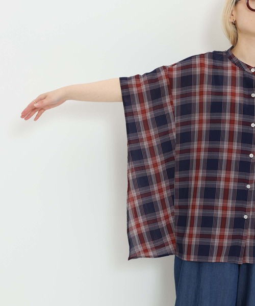 HEART MARKET(ハートマーケット)の「イージーケアースキッパーポンチョブラウス(シャツ/ブラウス・レディース・グレー/レッド/グリーン/ネイビー・FREE)」の13枚目の写真