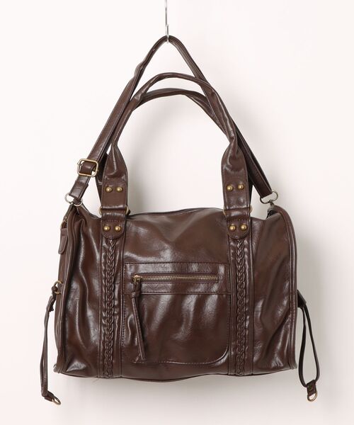 apres jour clair（アプレジュールクレア）の「【apres jour clair】ビッグデザインフェイクレザーショルダーバッグ（ショルダーバッグ・レディース・ブラウン系その他/ブラウン・FREE）」の13枚目の写真