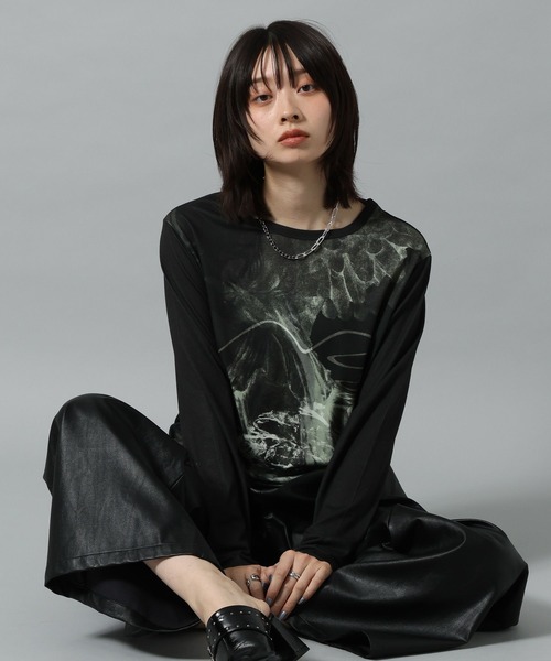 PAGEBOY（ページボーイ）の「【KISHI KAISEI】EXCLUSIVE ARTWORK パネルロンT（Tシャツ/カットソー・レディース・レッド/ブラック・FREE）」の3枚目の写真