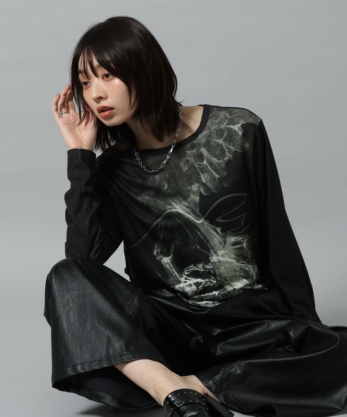 PAGEBOY（ページボーイ）の「【KISHI KAISEI】EXCLUSIVE ARTWORK パネルロンT（Tシャツ/カットソー・レディース・レッド/ブラック・FREE）」の4枚目の写真