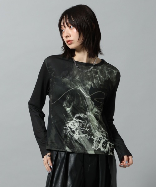 PAGEBOY（ページボーイ）の「【KISHI KAISEI】EXCLUSIVE ARTWORK パネルロンT（Tシャツ/カットソー・レディース・レッド/ブラック・FREE）」の6枚目の写真