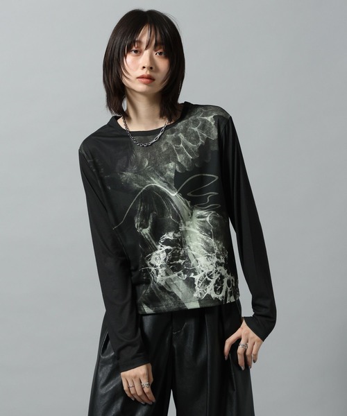 PAGEBOY（ページボーイ）の「【KISHI KAISEI】EXCLUSIVE ARTWORK パネルロンT（Tシャツ/カットソー・レディース・レッド/ブラック・FREE）」の7枚目の写真