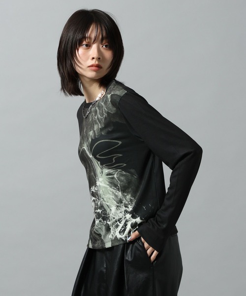 PAGEBOY（ページボーイ）の「【KISHI KAISEI】EXCLUSIVE ARTWORK パネルロンT（Tシャツ/カットソー・レディース・レッド/ブラック・FREE）」の9枚目の写真