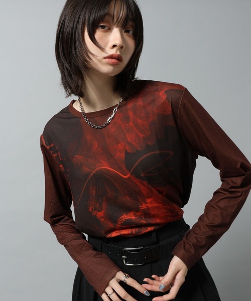 PAGEBOY（ページボーイ）の「【KISHI KAISEI】EXCLUSIVE ARTWORK パネルロンT（Tシャツ/カットソー・レディース・レッド/ブラック・FREE）」の16枚目の写真