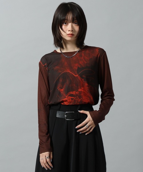 PAGEBOY（ページボーイ）の「【KISHI KAISEI】EXCLUSIVE ARTWORK パネルロンT（Tシャツ/カットソー・レディース・レッド/ブラック・FREE）」の17枚目の写真