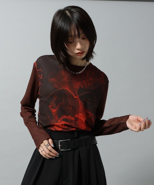 PAGEBOY（ページボーイ）の「【KISHI KAISEI】EXCLUSIVE ARTWORK パネルロンT（Tシャツ/カットソー・レディース・レッド/ブラック・FREE）」の19枚目の写真