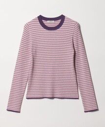 【WEB限定】<at ease>マルチボーダー プルオーバー ニット