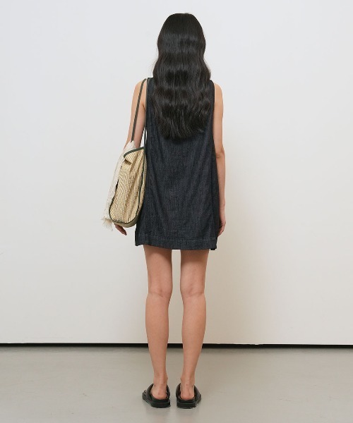 GENERAL IDEA(ジェネラルアイデア)の「【GENERAL IDEA】ミニマルツイルワンピース / MINIMAL TWILL DRESS(ワンピース・レディース・ネイビー/アイボリー・L/M/S)」の3枚目の写真