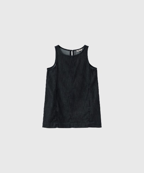 GENERAL IDEA(ジェネラルアイデア)の「【GENERAL IDEA】ミニマルツイルワンピース / MINIMAL TWILL DRESS(ワンピース・レディース・ネイビー/アイボリー・L/M/S)」の4枚目の写真