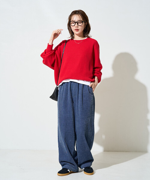 FREAK'S STORE(フリークスストア)の「限定展開 シェニール デニム 微起毛 イージー パンツ(デニムパンツ・レディース・ネイビー/ブルー/グレー/サックスブルー・SMALL/MEDIUM)」の12枚目の写真