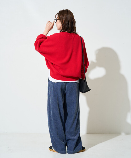 FREAK'S STORE(フリークスストア)の「限定展開 シェニール デニム 微起毛 イージー パンツ(デニムパンツ・レディース・ネイビー/ブルー/グレー/サックスブルー・SMALL/MEDIUM)」の13枚目の写真