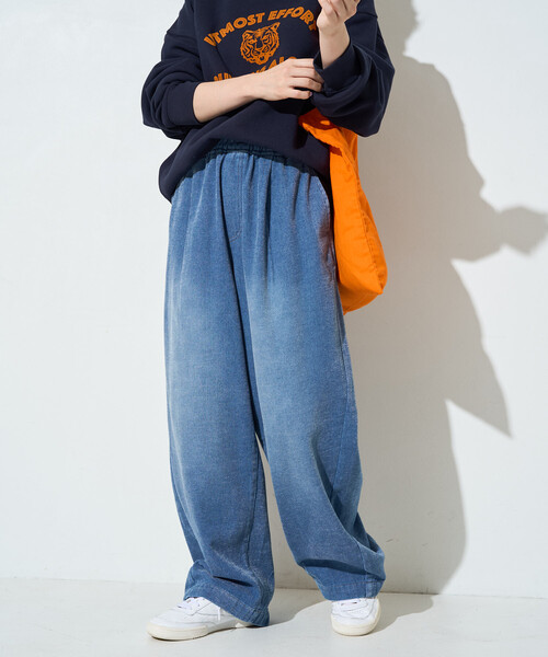 FREAK'S STORE(フリークスストア)の「限定展開 シェニール デニム 微起毛 イージー パンツ(デニムパンツ・レディース・ネイビー/ブルー/グレー/サックスブルー・SMALL/MEDIUM)」の16枚目の写真